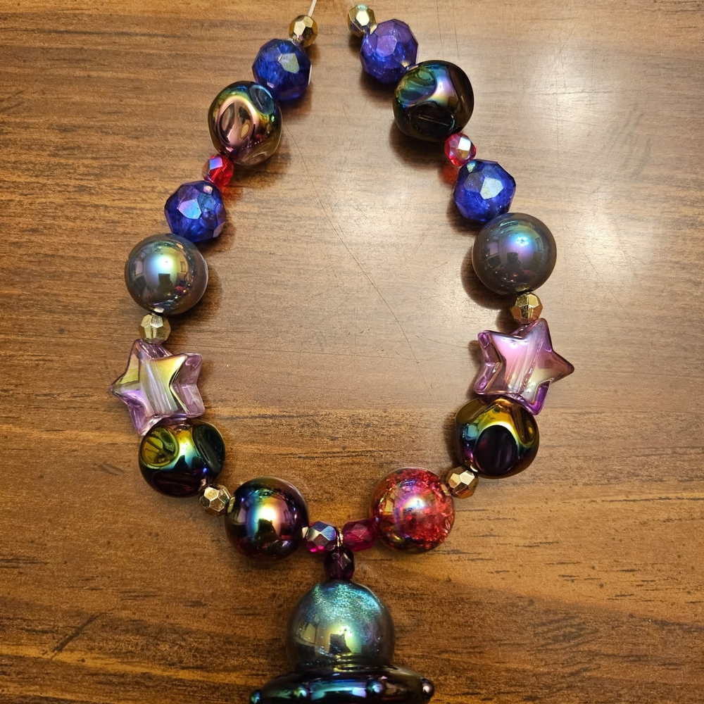 TAIENA DESIGNED HANDMADE IRIDESCENT BEADED PHONE/KEY/BAG